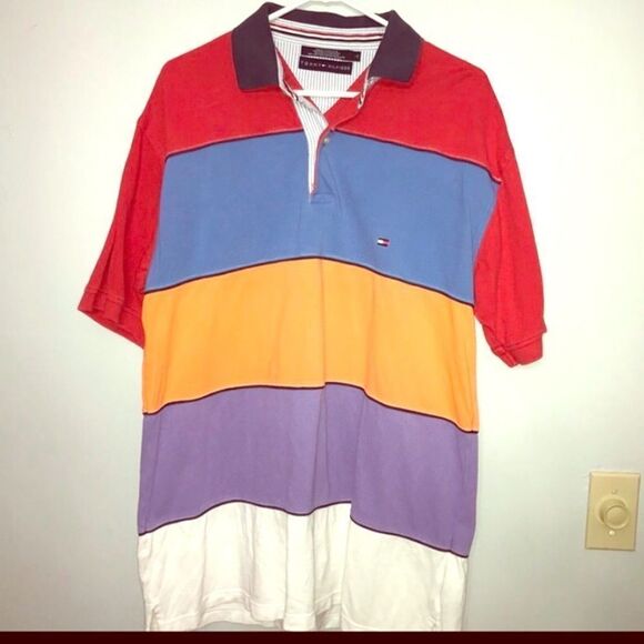 Men’s multi colored polo top - Picture 1 of 5
